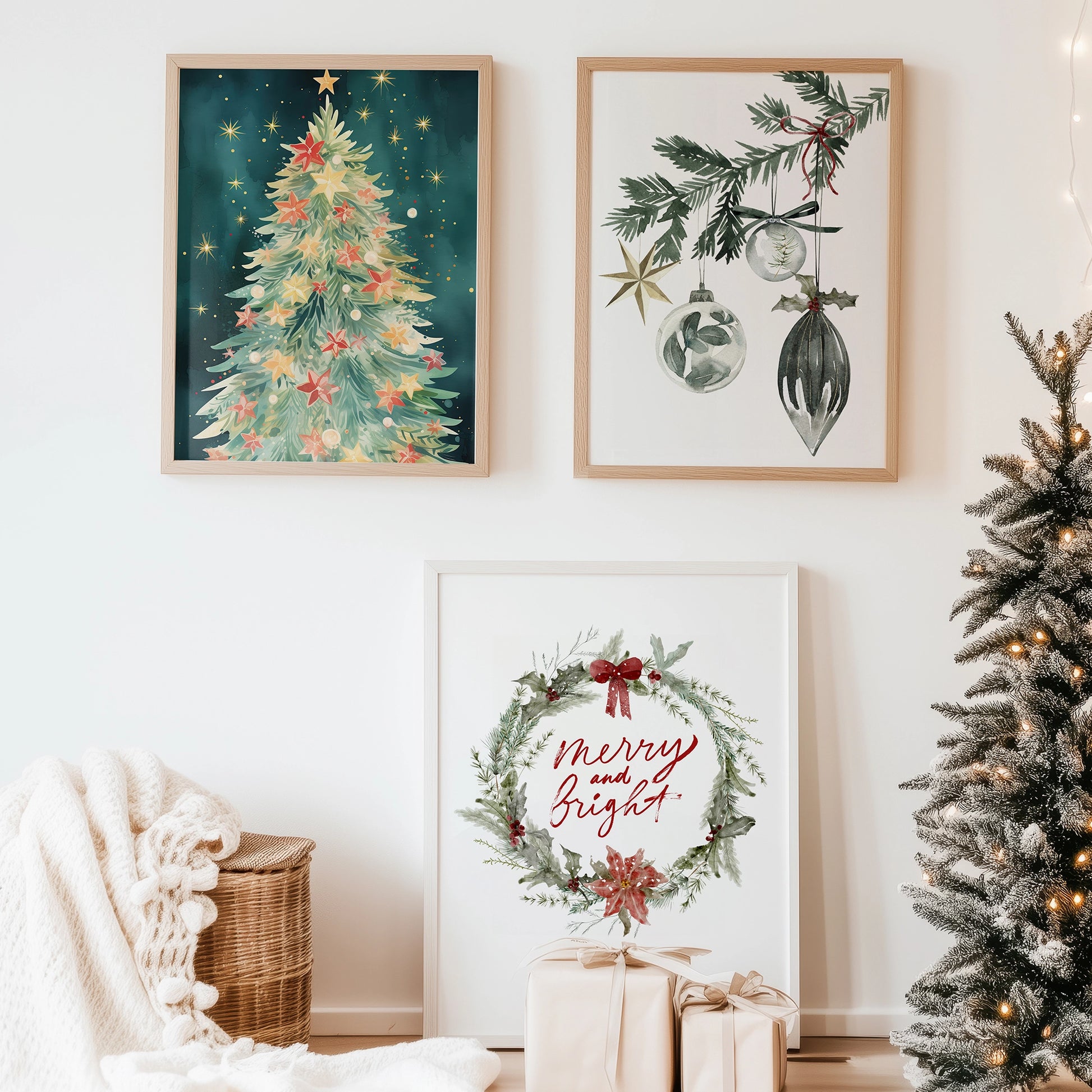 christmas decoration with eclectic print posters from Blue Water Songs