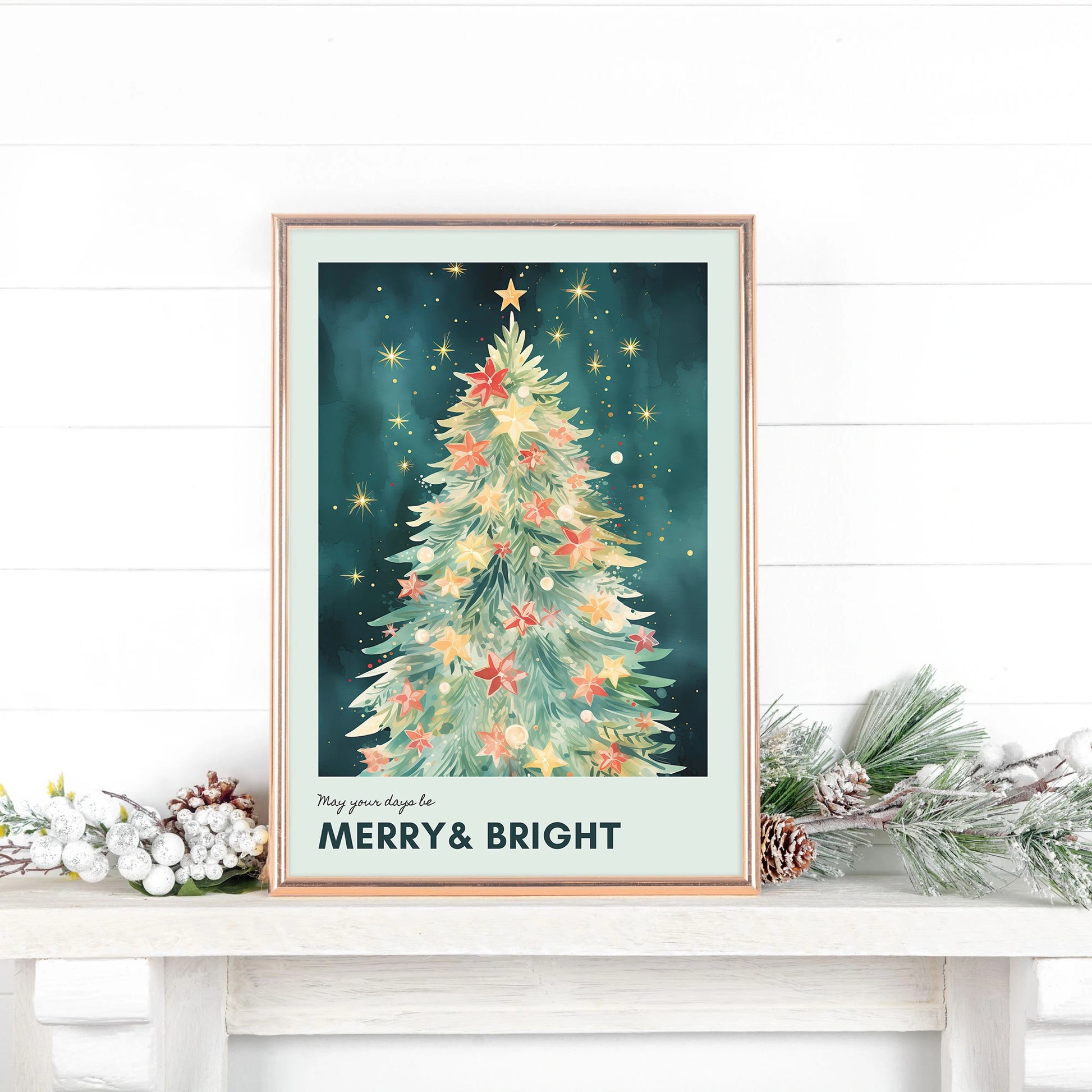 Christmas Tree poster placing on the shelf