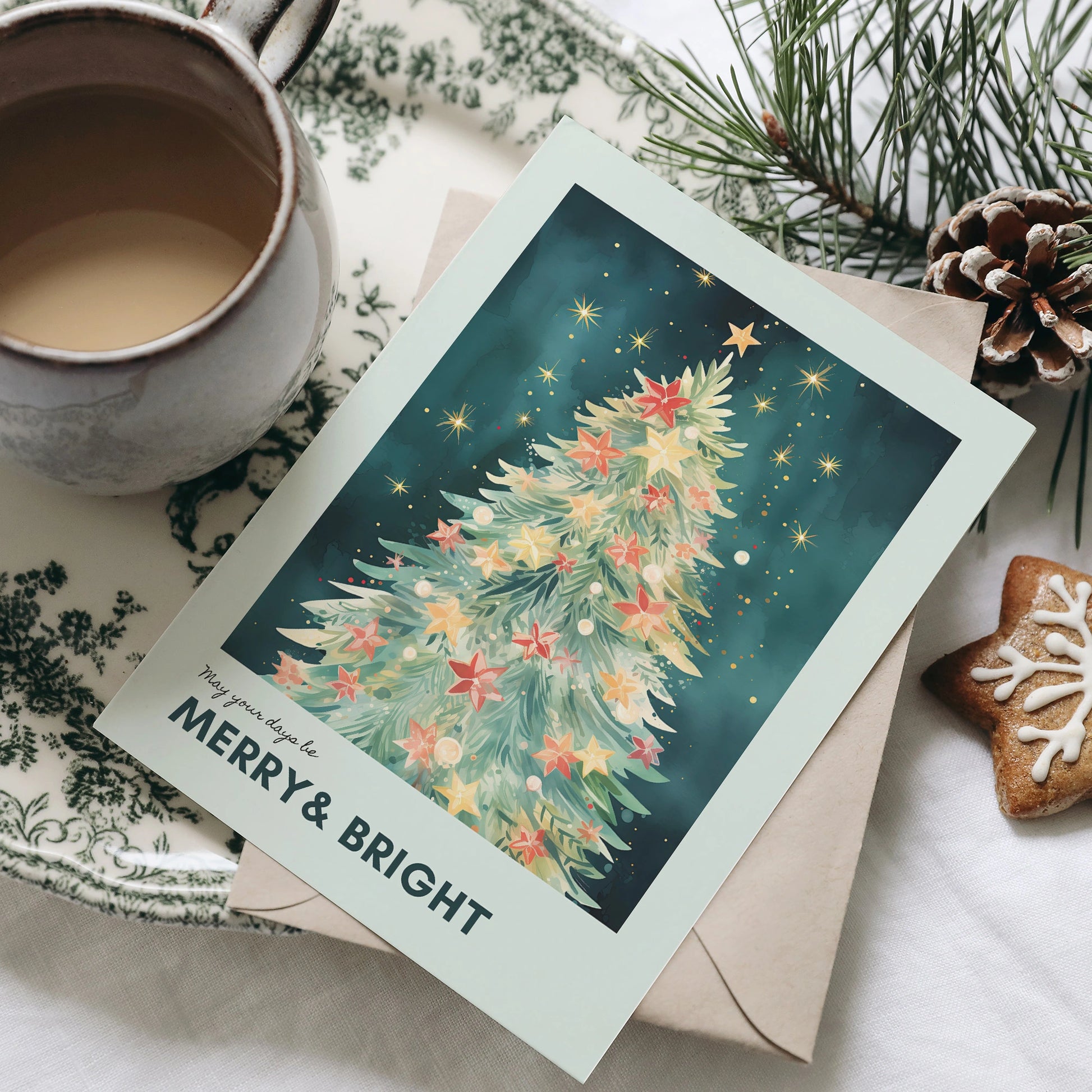 Christmas Tree card print from Blue Water Songs