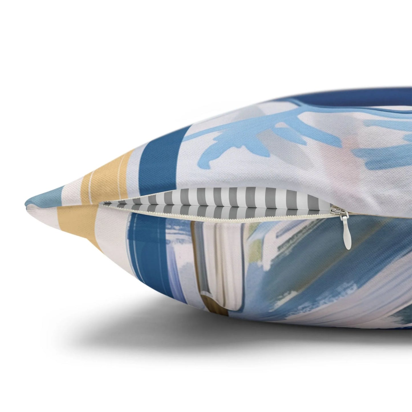 Blue and Orange Pumpkin Pillow and Cover, Coastal Fall Decor
