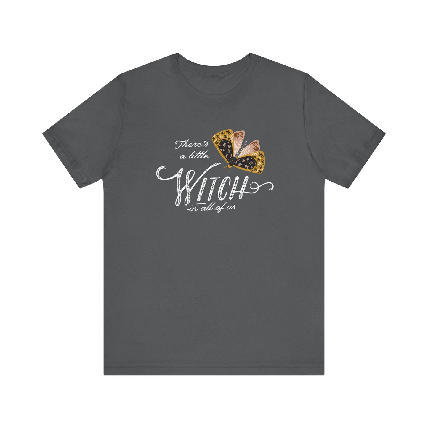 'There's a little witch in all of us' T-SHIRT from Blue Water Songs - gray color