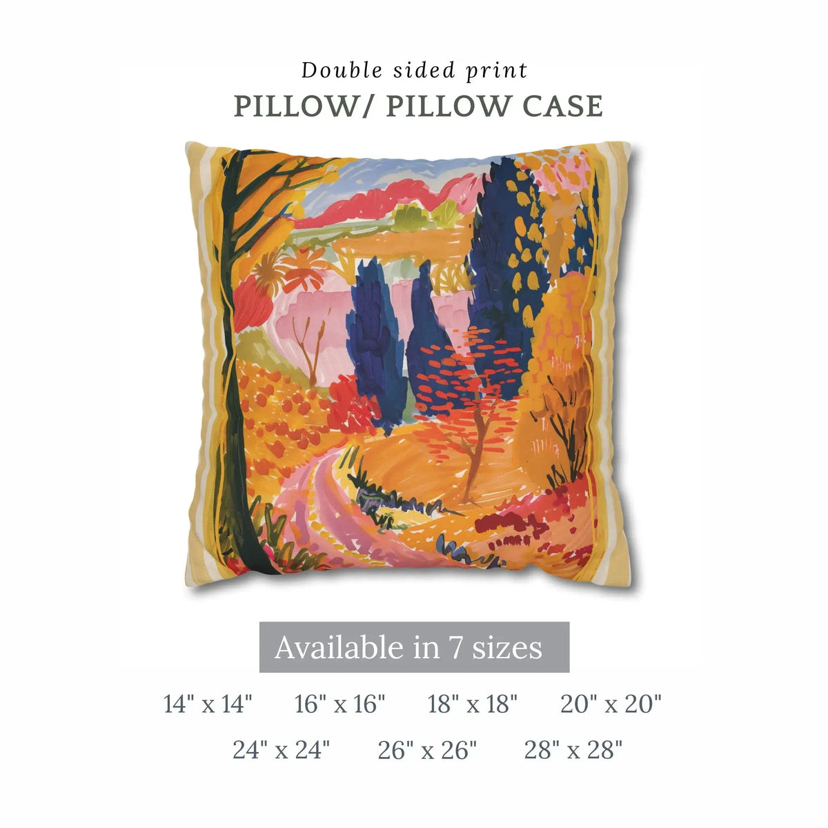Colorful Autumn Road Pillow and Cover