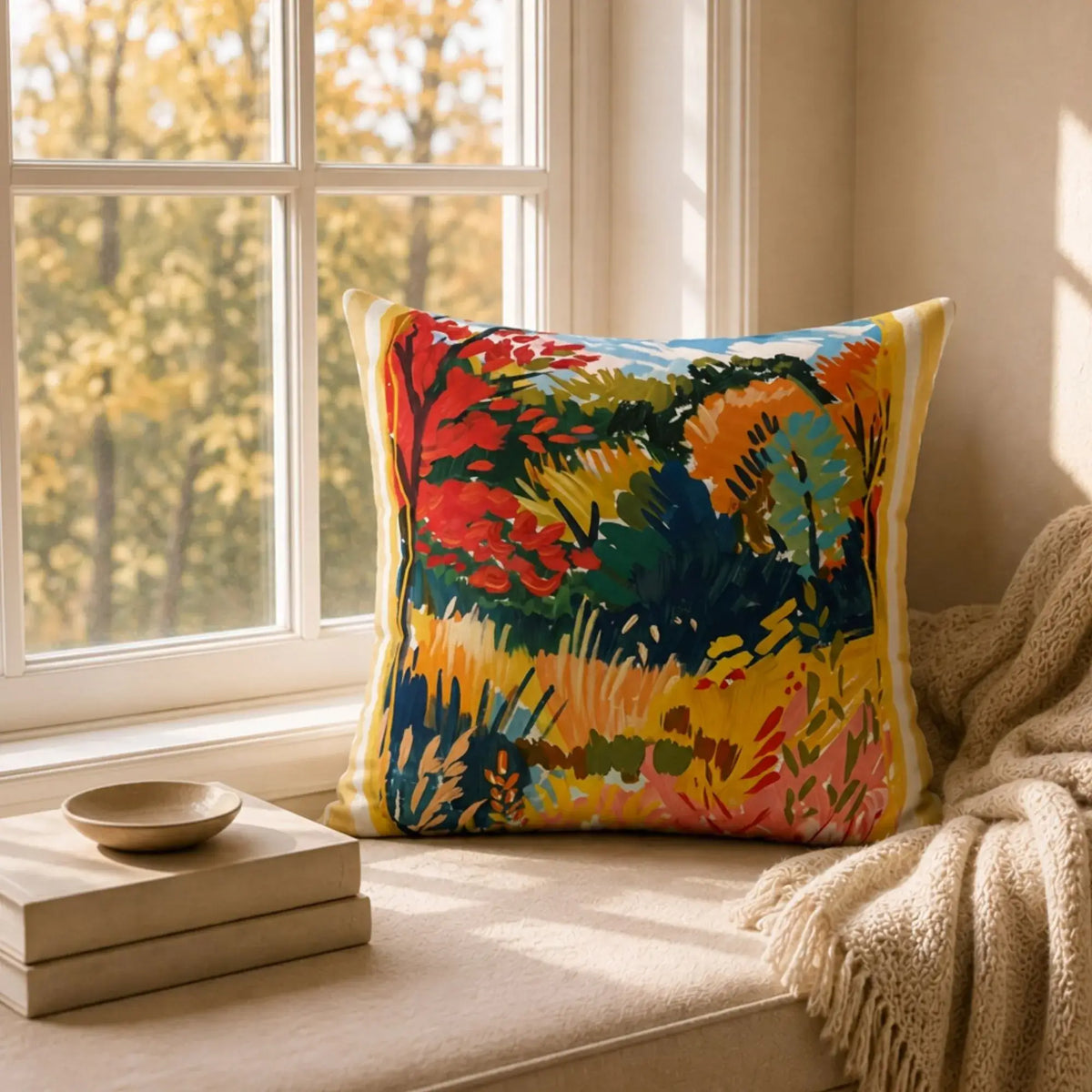 Colorful Fall Landscape Pillow