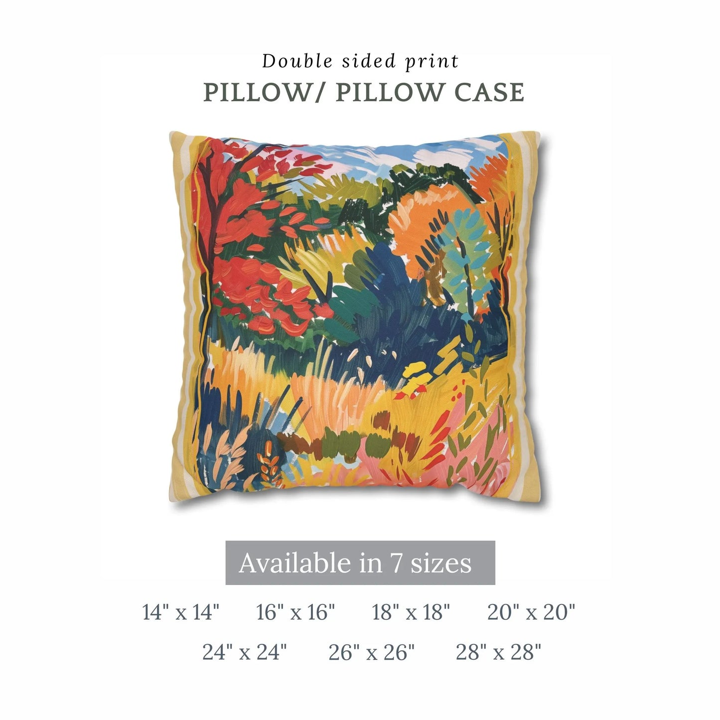Colorful Fall Landscape Pillow