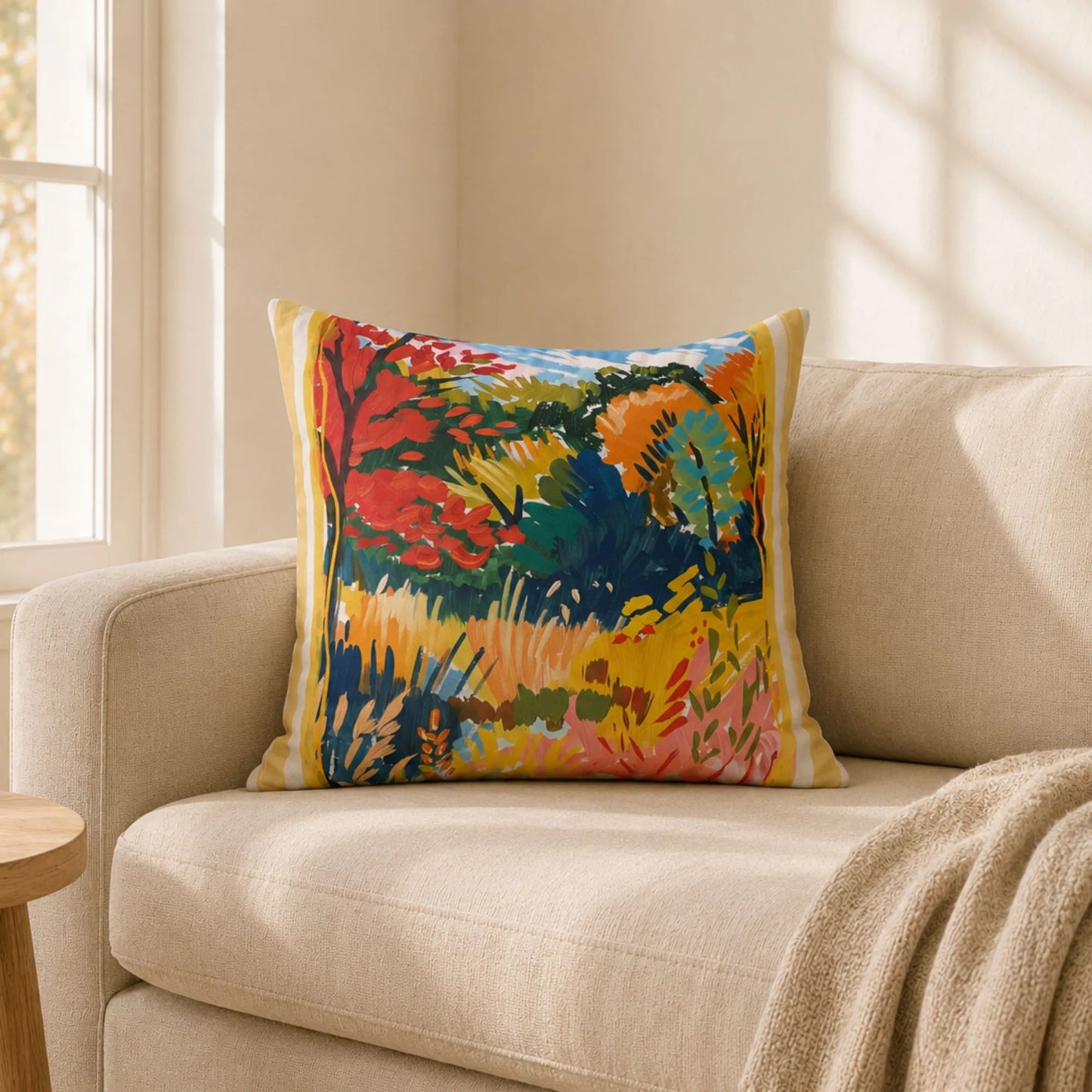 Colorful Fall Landscape Pillow