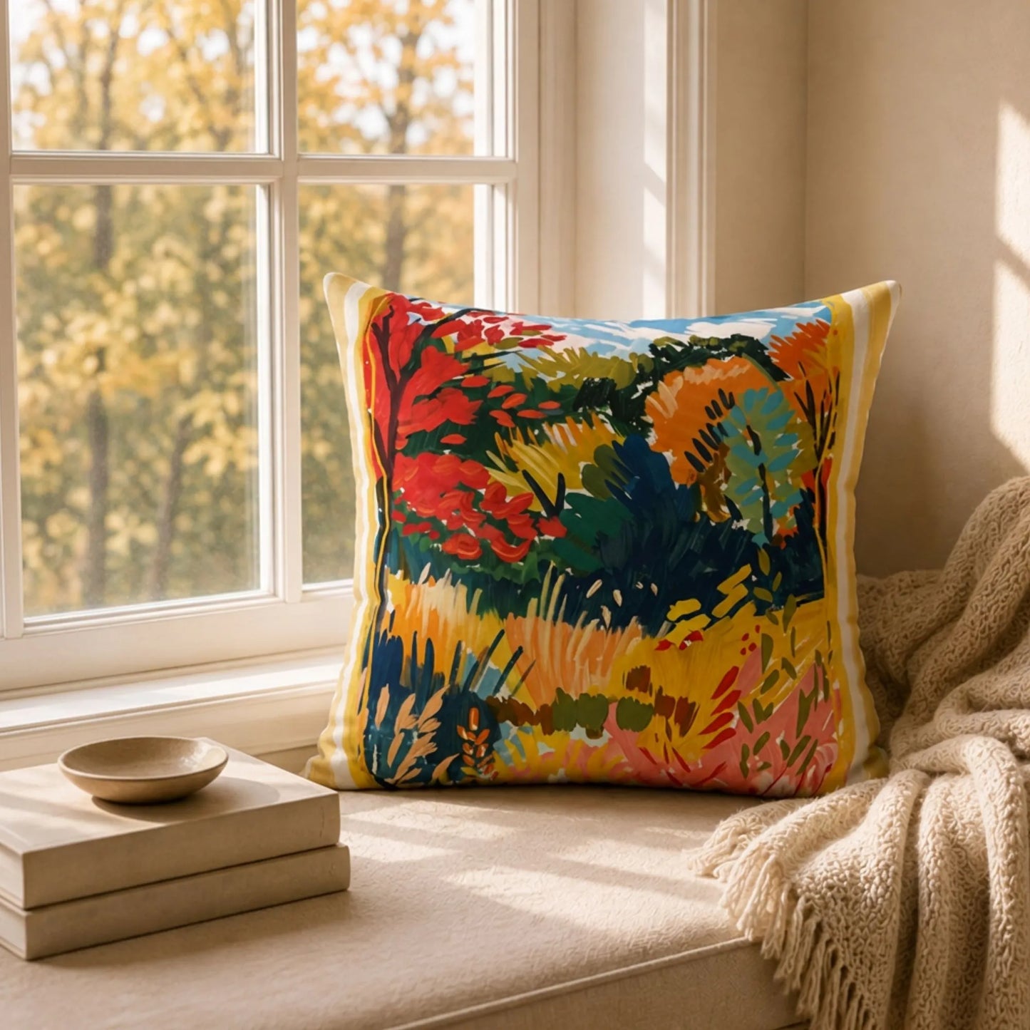 Colorful Fall Landscape Pillow