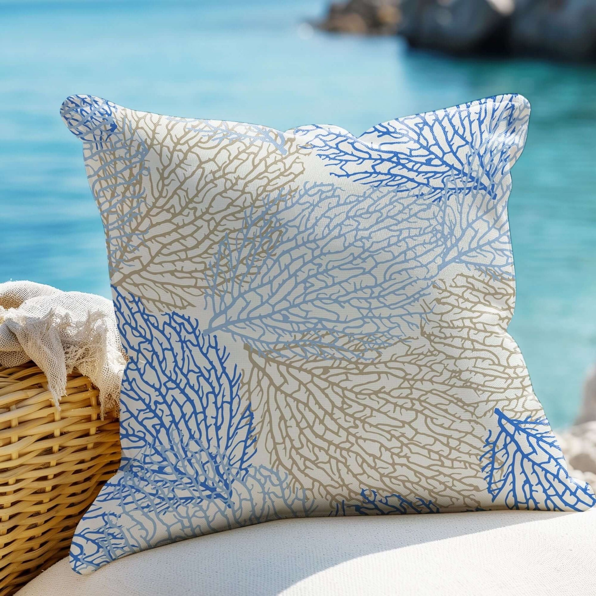 Beach Coral Accent Pillows Pink Coral Pillow Cover — Summer Breeze