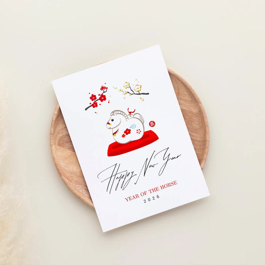 Cute Year Of The Horse New Year Folded Card