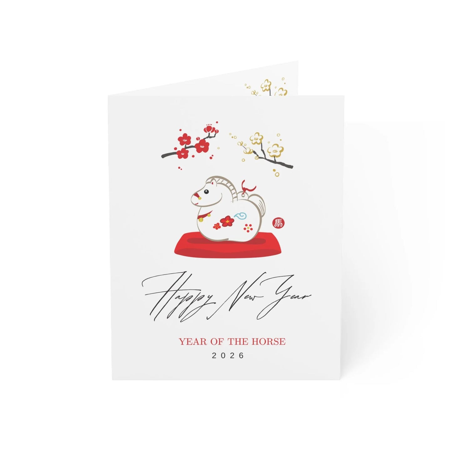 Cute Year Of The Horse New Year Folded Card