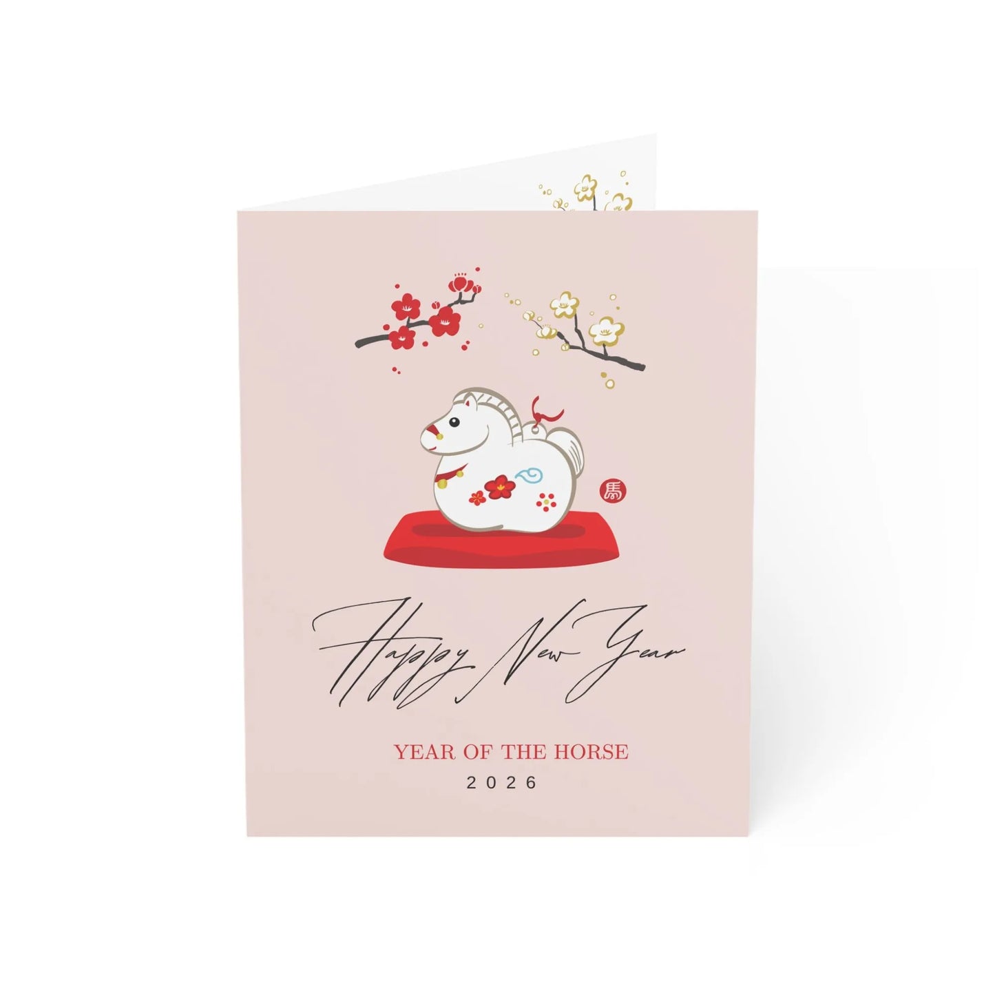 Cute Year Of The Horse New Year Folded Card