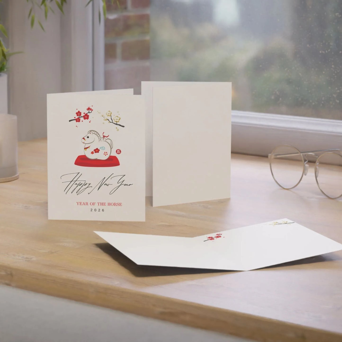 Cute Year Of The Horse New Year Folded Card
