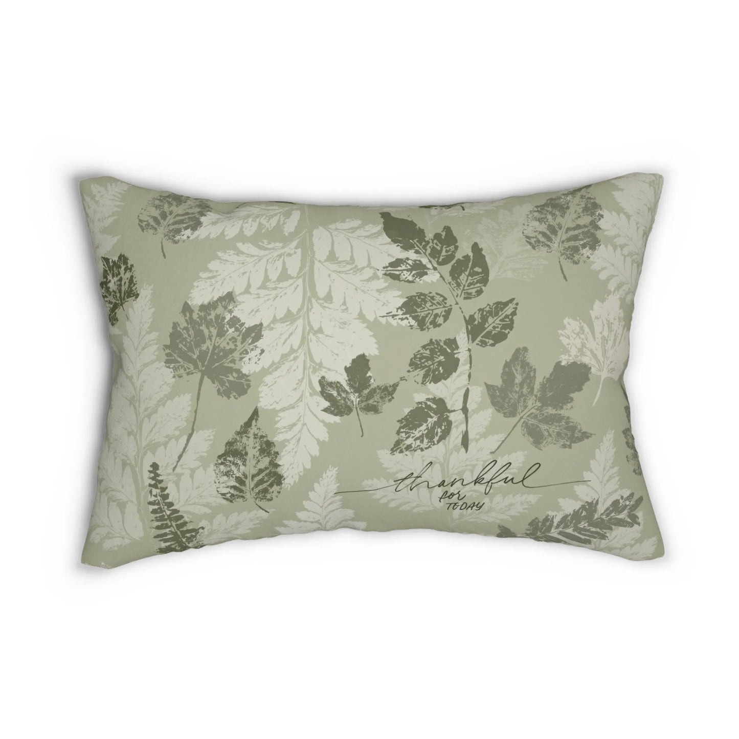 Autumn Leaves Green lumbar pillow from Blue Water Songs