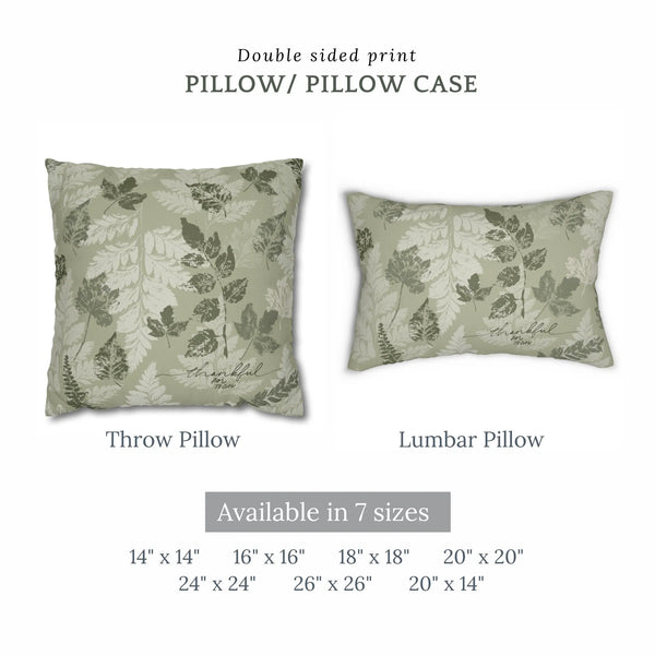 autumn pillows size description from Blue Water Songs