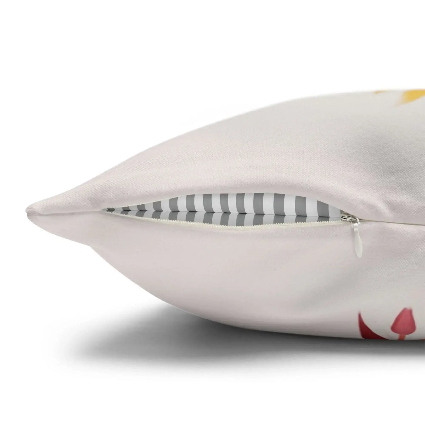 Fall floral pillow cover showing zipper detail for easy cleaning and stylish autumn design