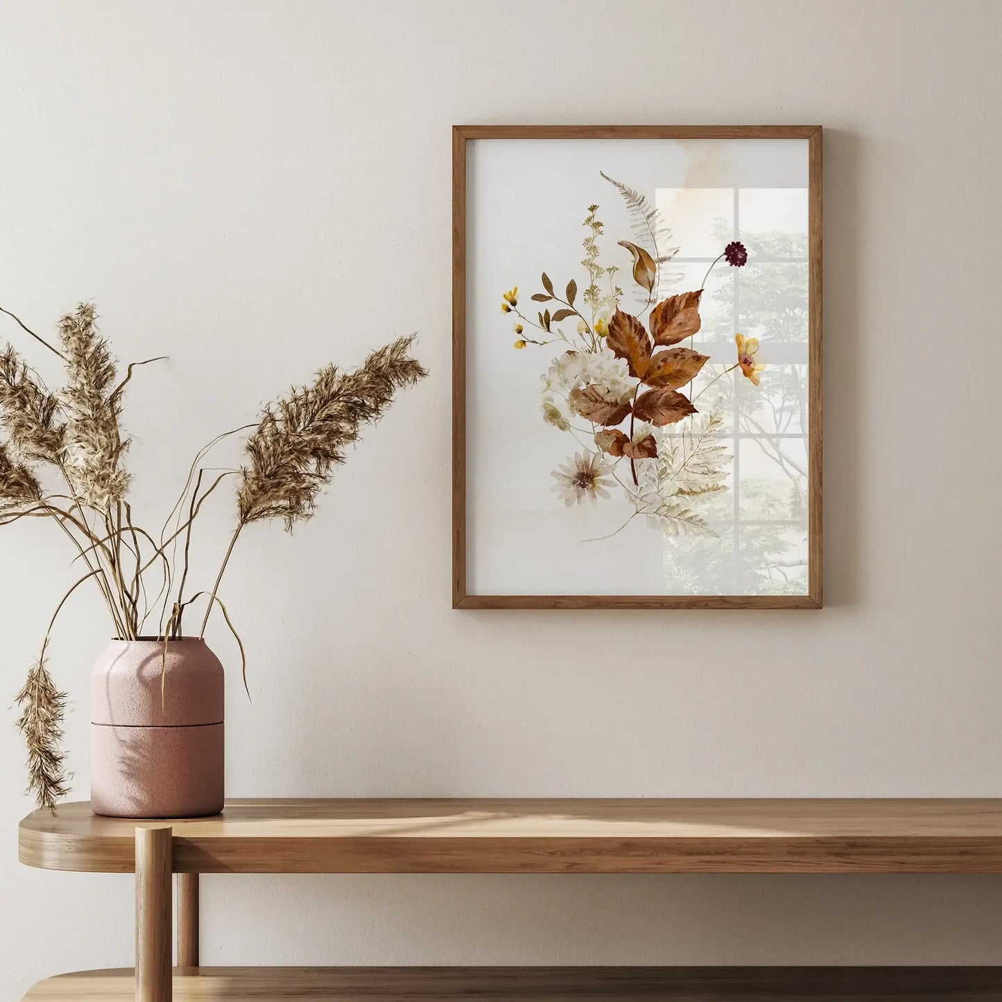 autumn decoration with Fall Foliage - Autumn Art Print botanical style