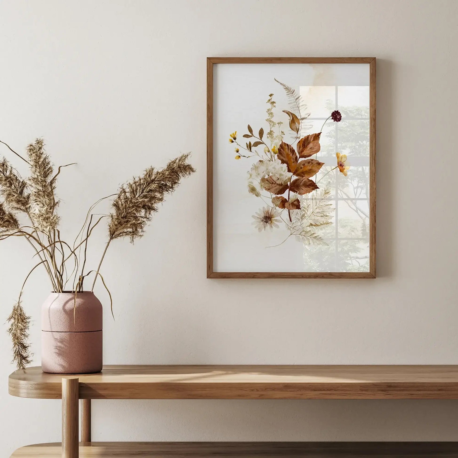 autumn decoration with Fall Foliage - Autumn Art Print botanical style