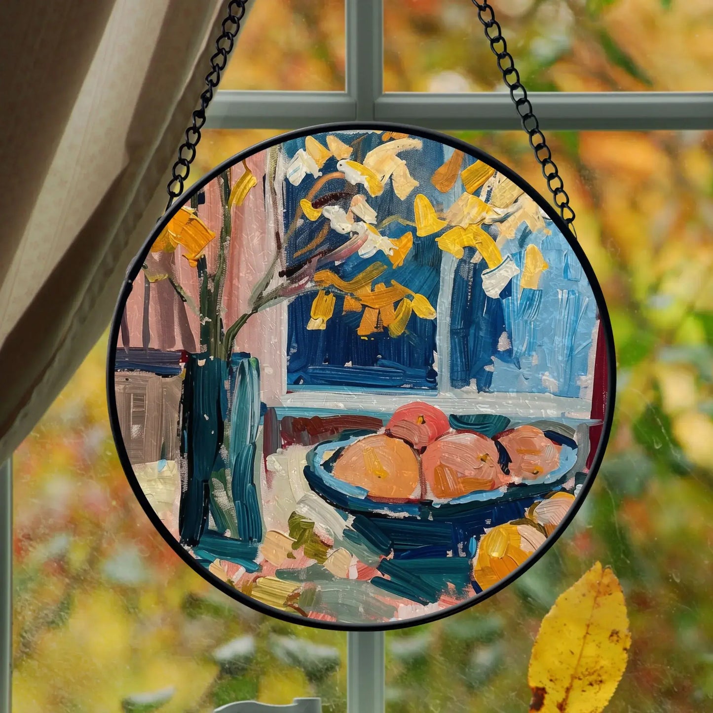 Fall Still Life Printed Glass Art | Window Hanging