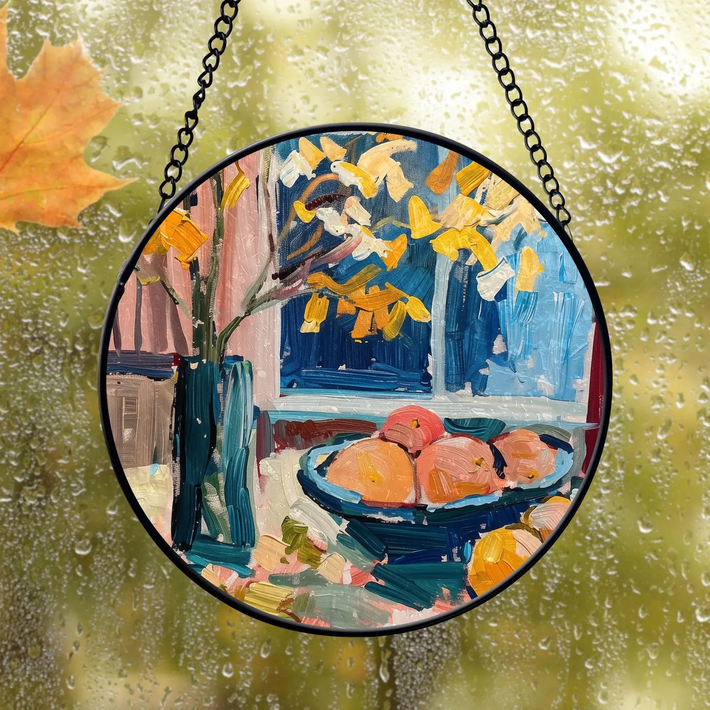 Fall Still Life Printed Glass Art | Window Hanging