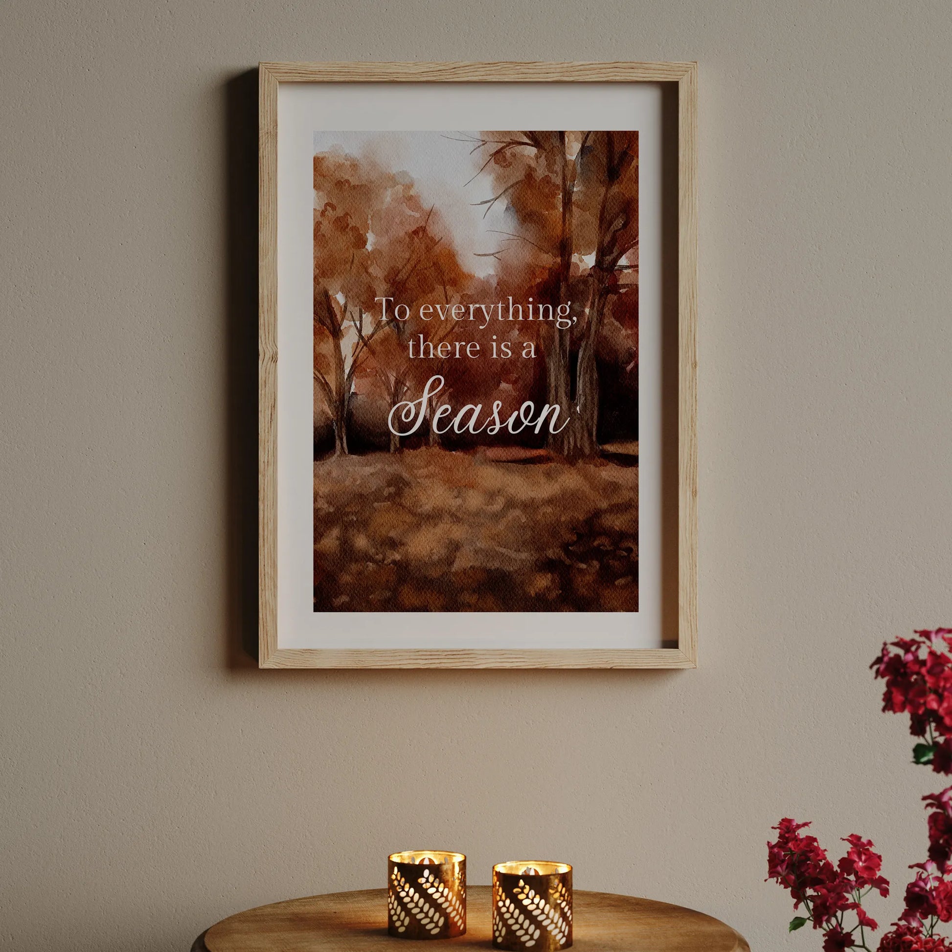 "To everything there is a season" Watercolor Fall Art Print - DIGITAL DOWNLOAD