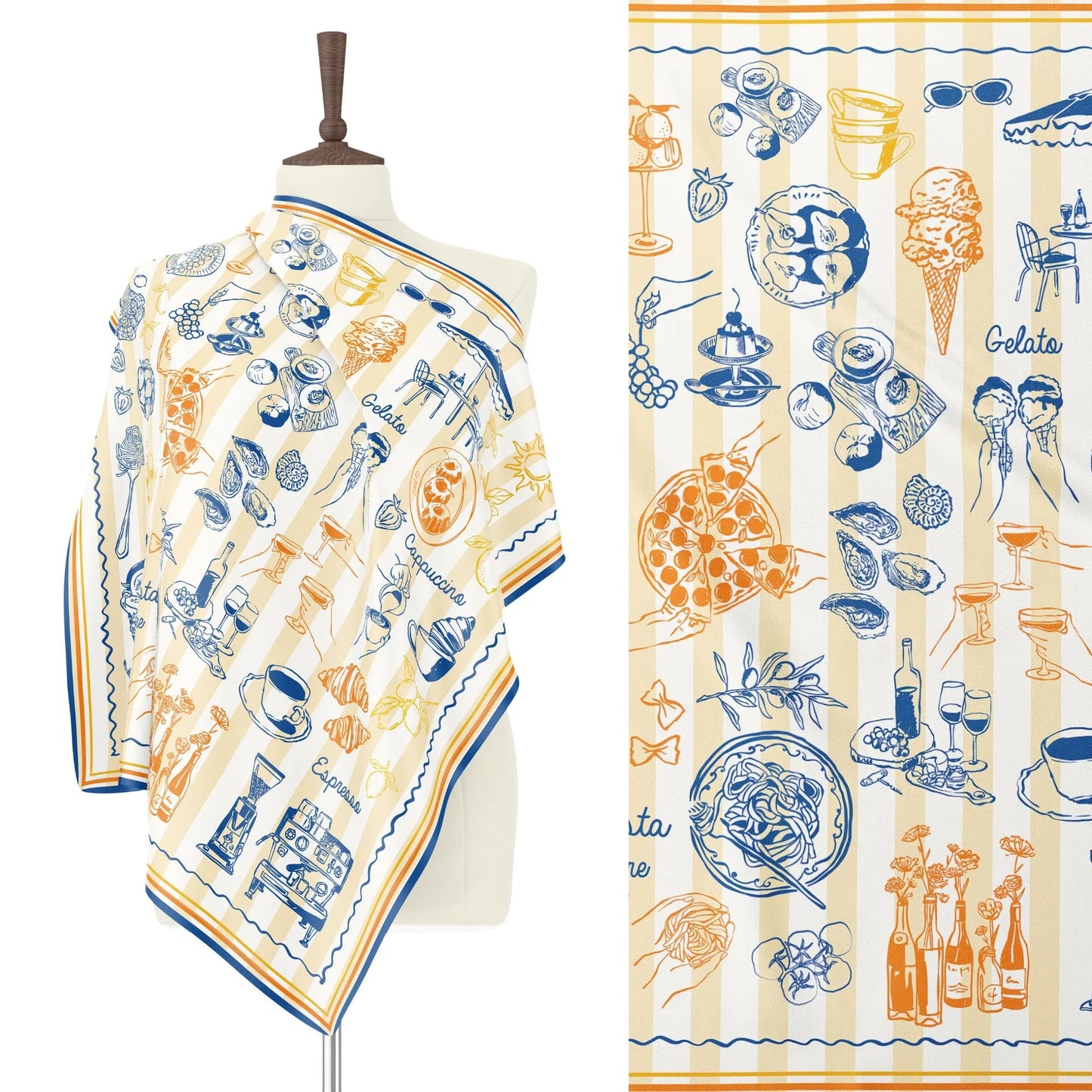 FOULARD En Soie Fleurs Sauvages Botaniques Colorées