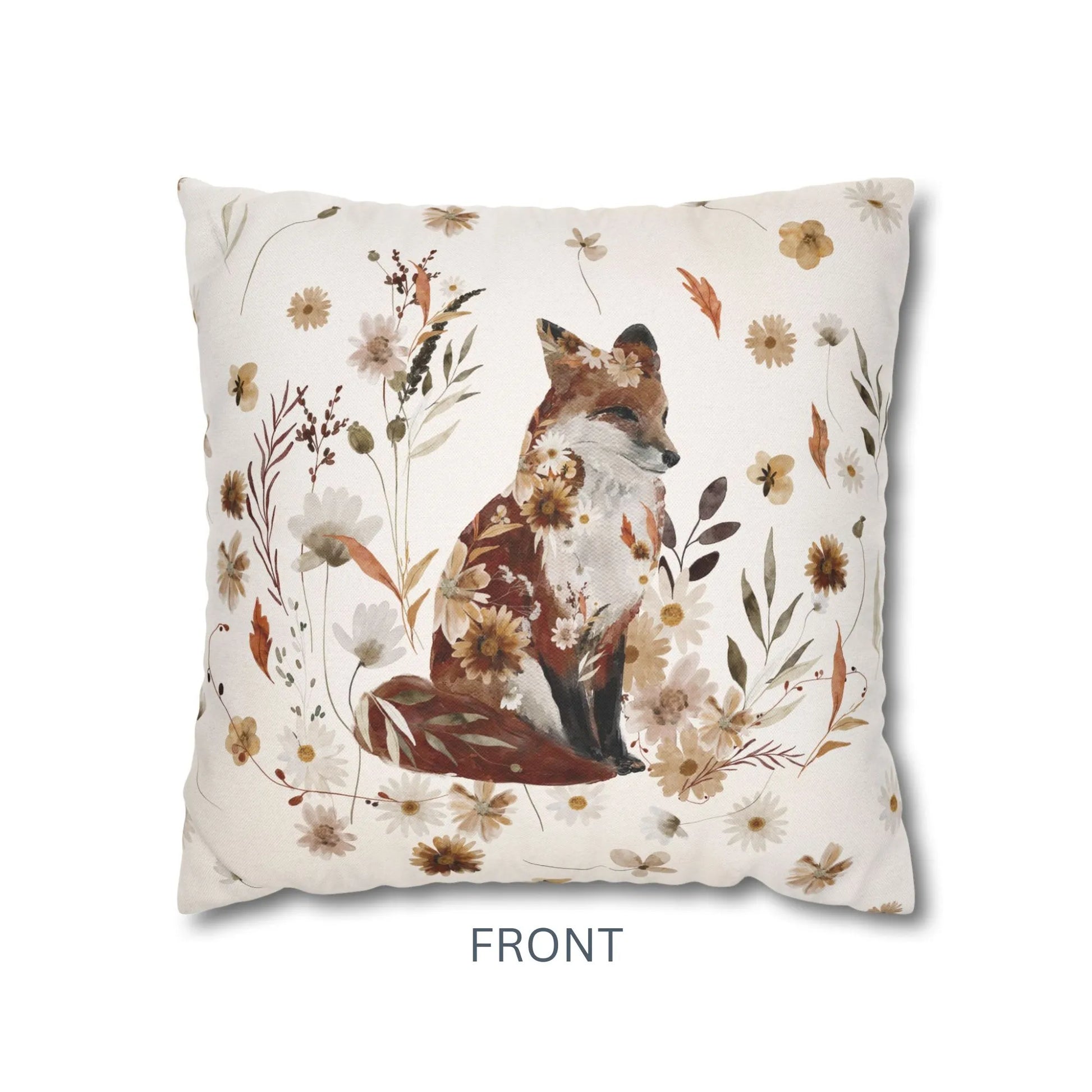 front side Fox autumn pillow from Blue Water Songs