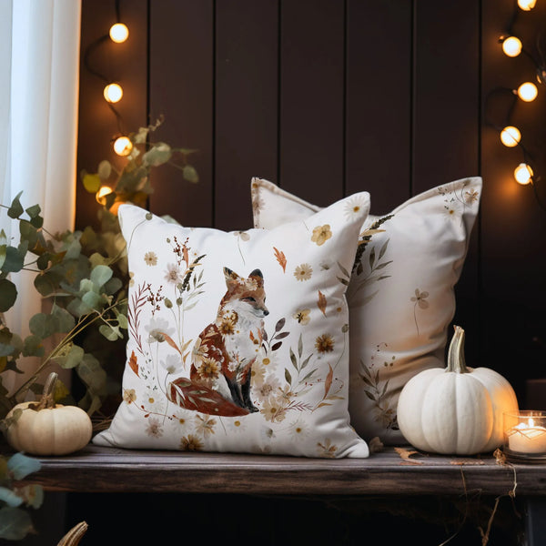 autumn decoration with Fox autumn pillow from Blue Water Songs