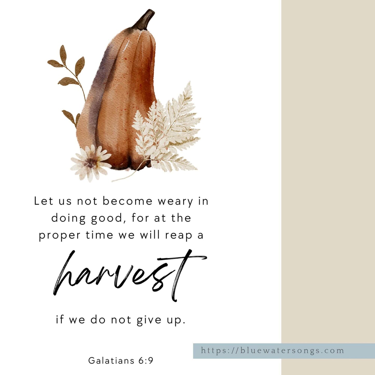 Galatians 6 verse 9 Autumn Art Print close up 