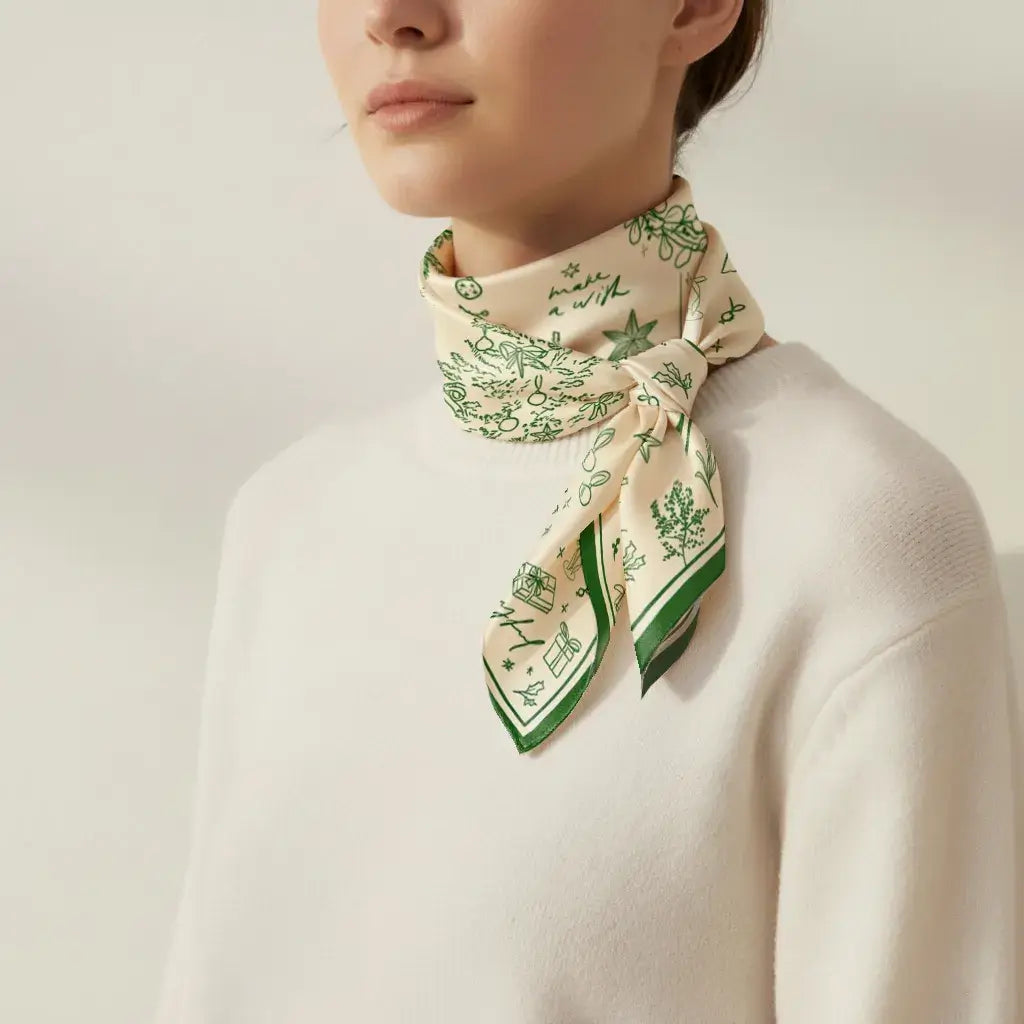 FOULARD En Soie Fleurs Sauvages Botaniques Colorées