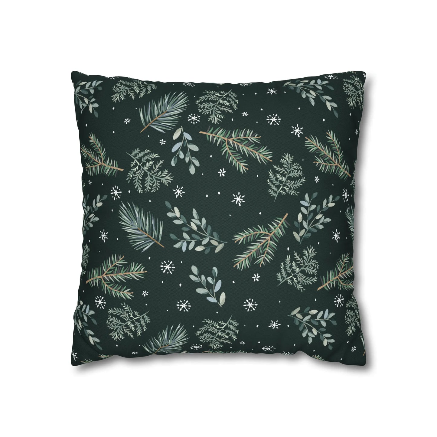 green pine winter pillow from Blue Water Songs - dark color