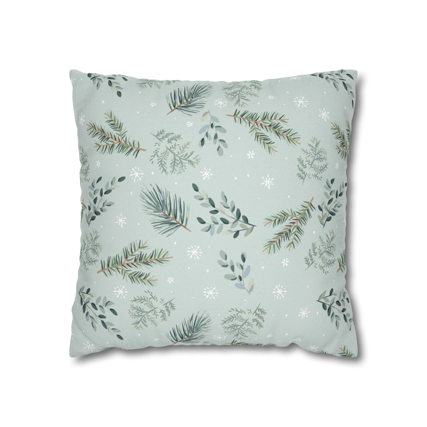 green pine winter pillow from Blue Water Songs - light green color