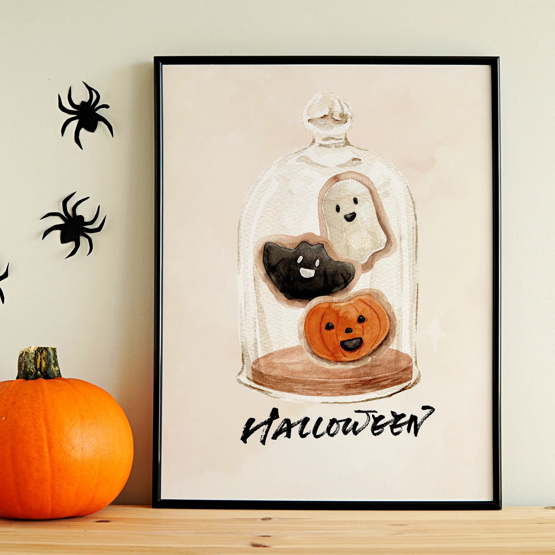 halloween decoration with cute poster from Blue Water Songs and pumpkin