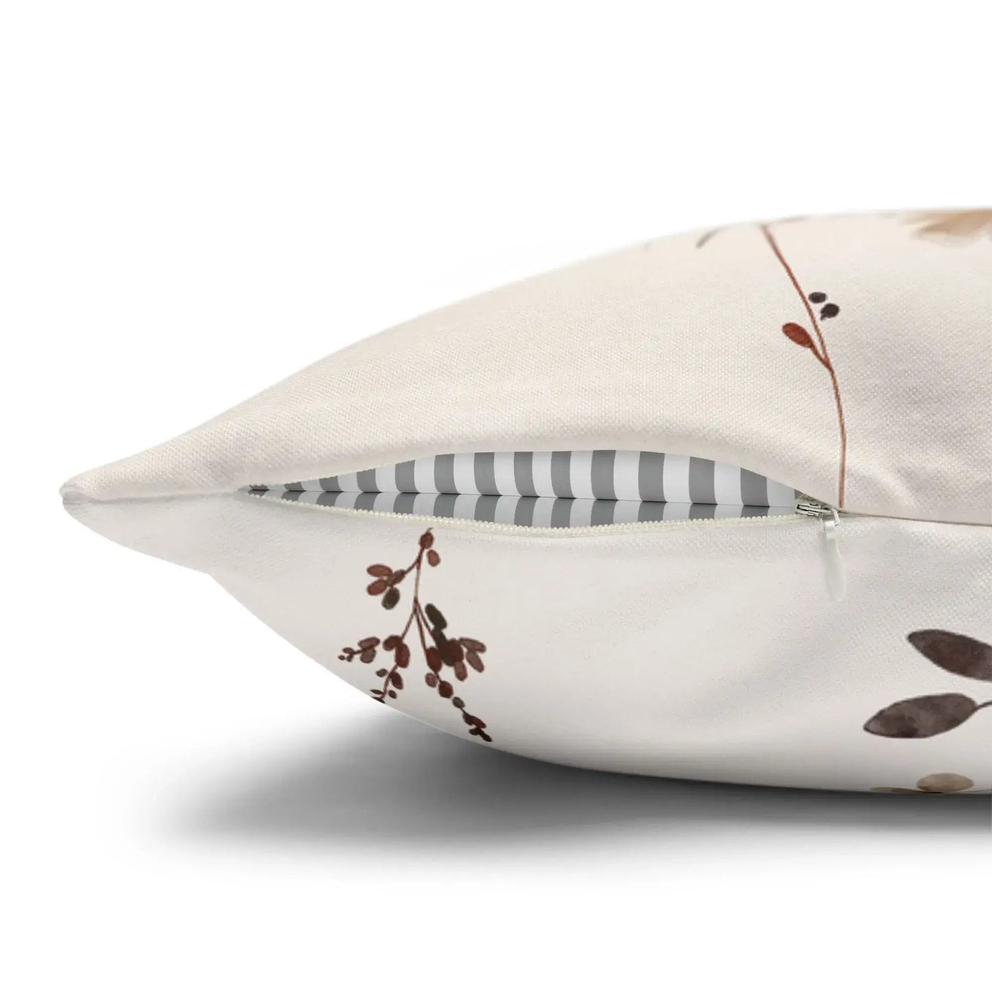 zipper side of Bunny Fall Pillow Cover from Blue Water Songs