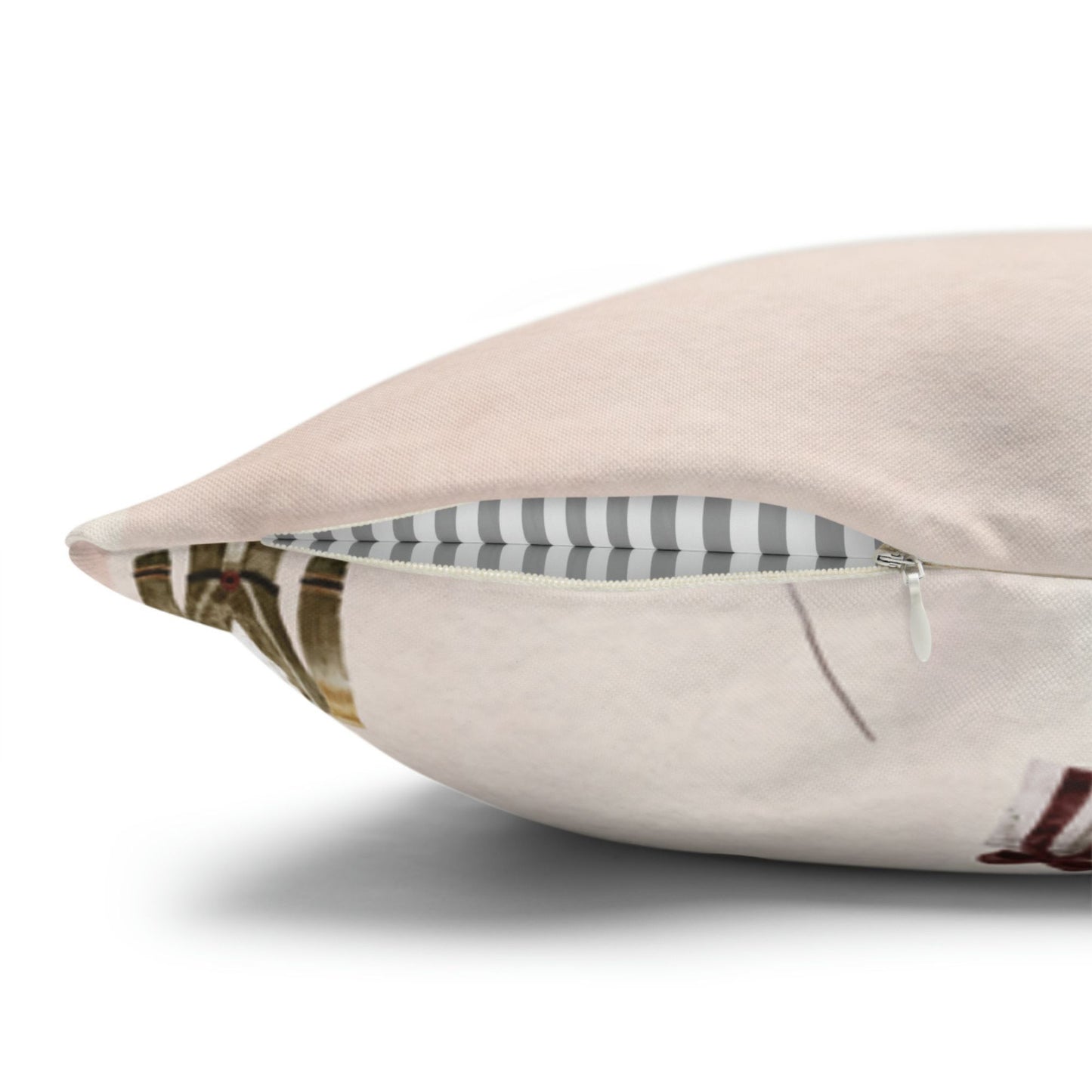 Nutcracker Christmas Pillow Cover zipper detail showing soft fabric and elegant design for holiday decoration