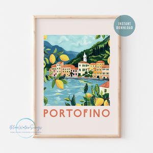 Eclectic style - Positano Amalfi Coast Art Print from Blue Water Songs