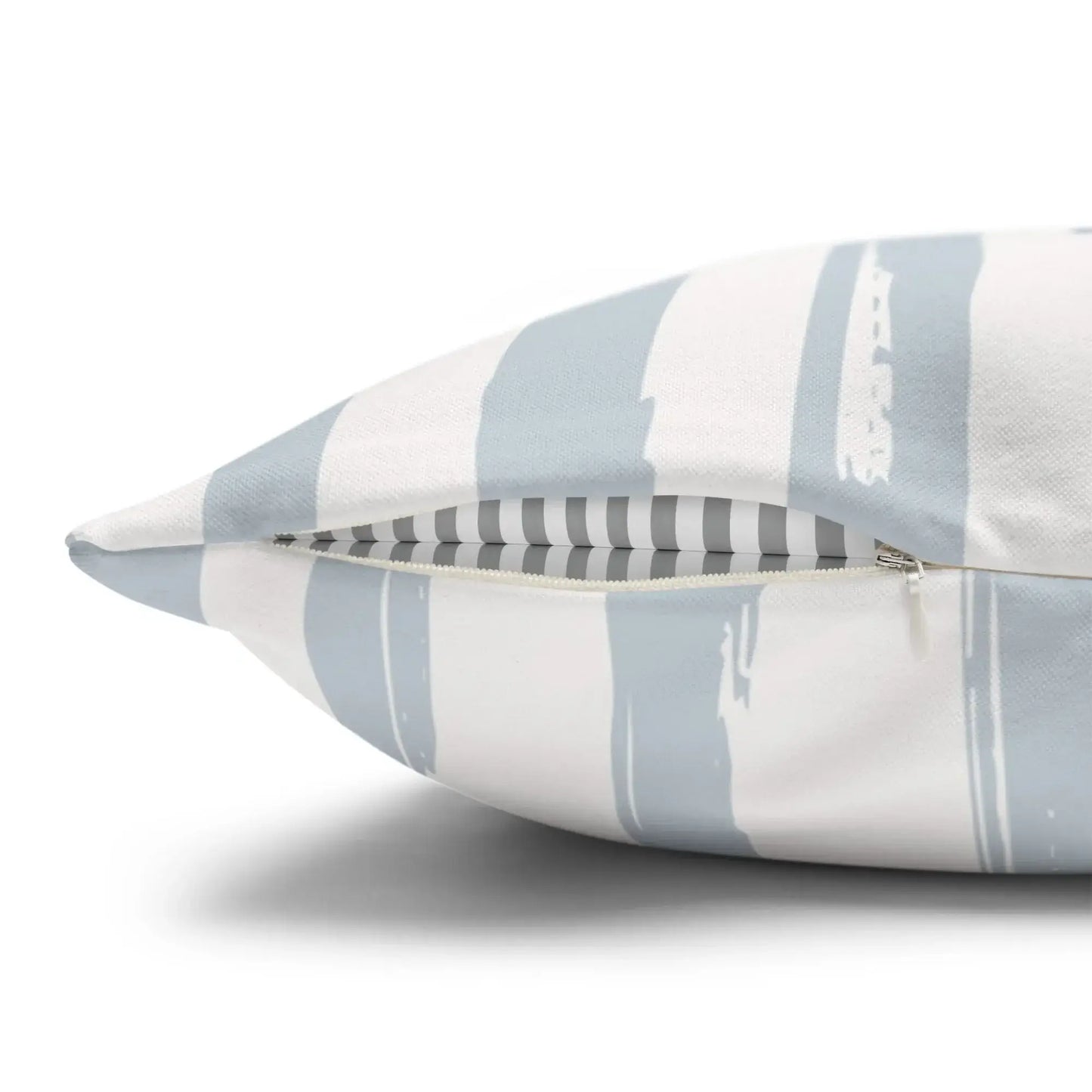 La Dolce Vita Pillow Cover showing soft stripes and zipper detail, perfect for slow living summer decor.