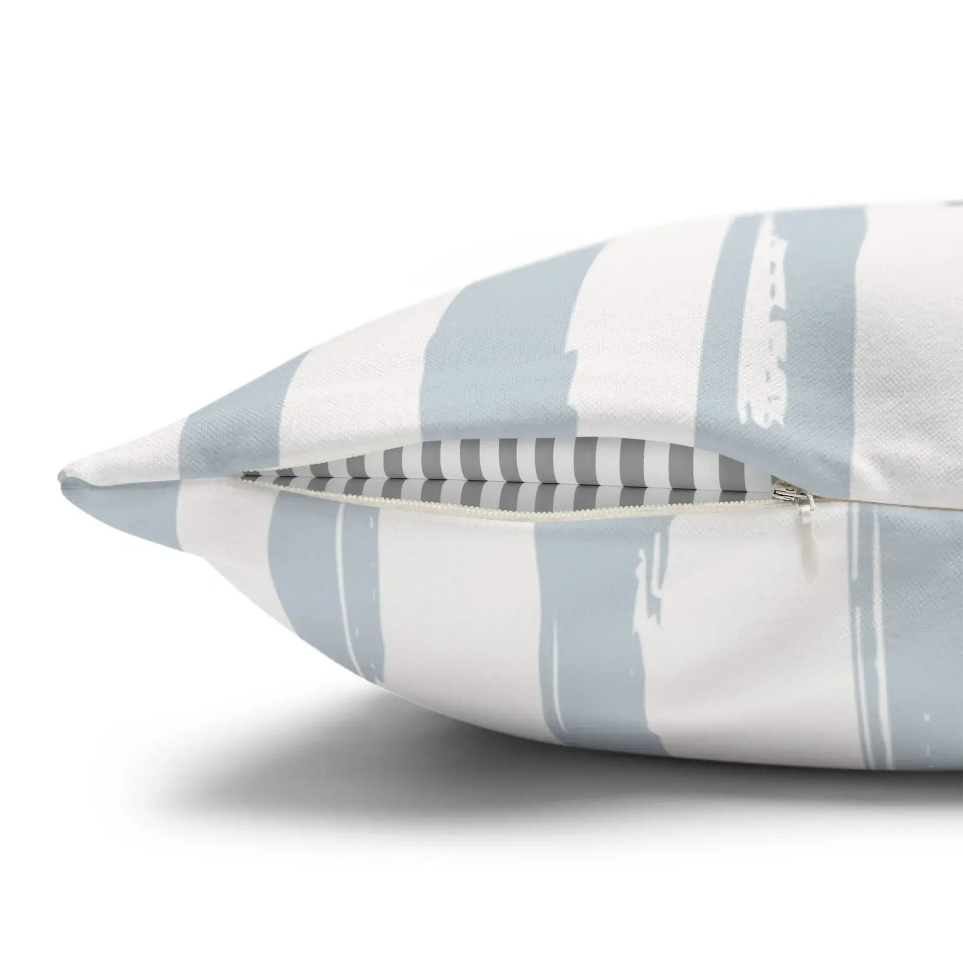 La Dolce Vita Pillow Cover showing soft stripes and zipper detail, perfect for slow living summer decor.