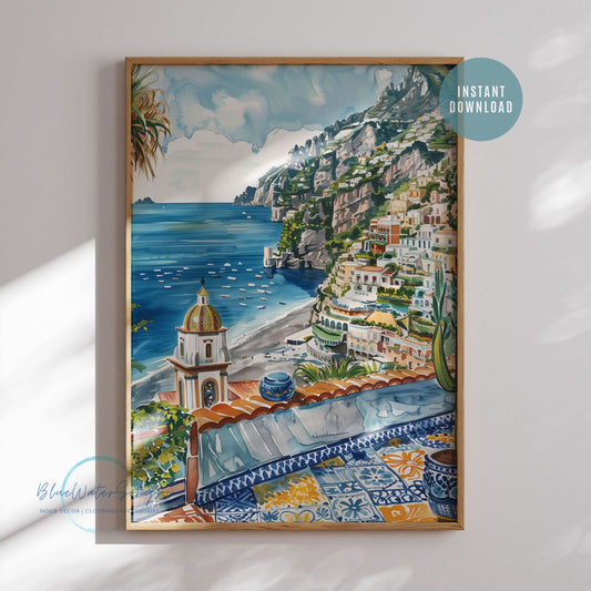 Eclectic Summer Italy Coastal Art Print - DIGITAL DOWNLOAD | SUMMER24POT020