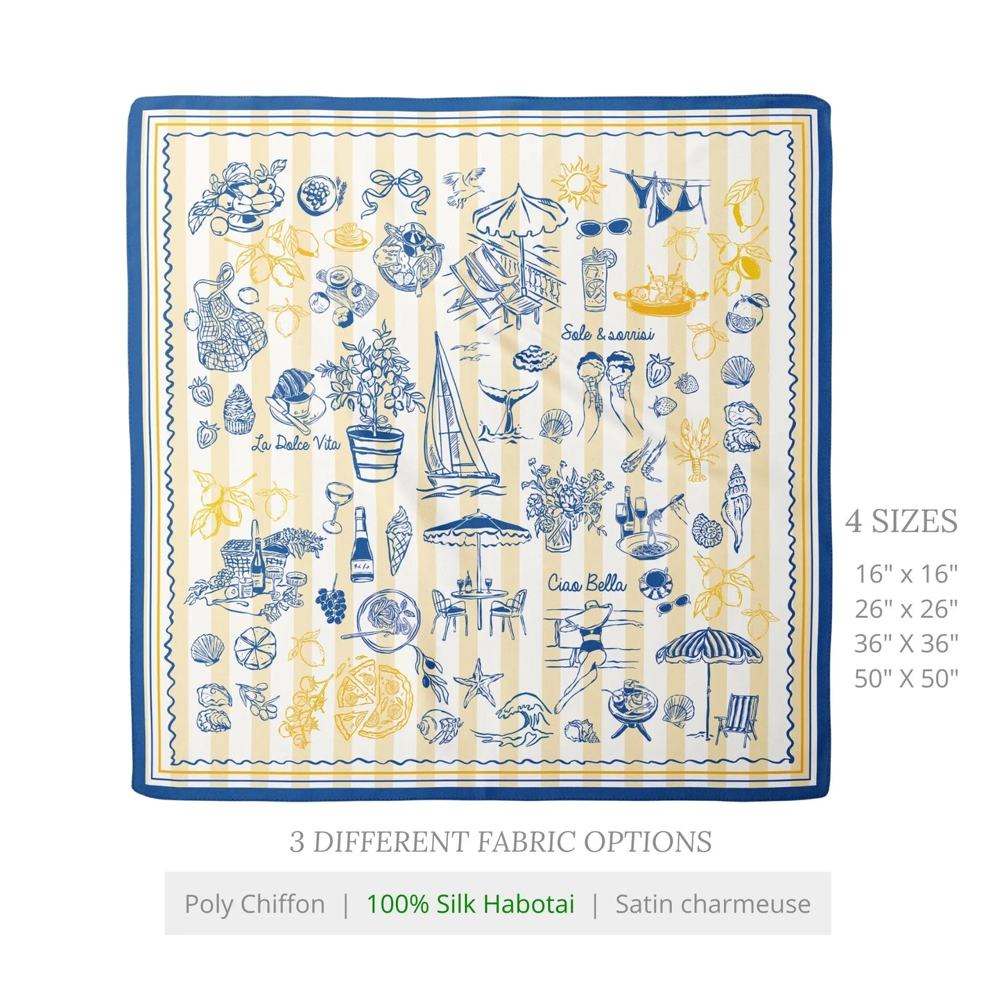 La Dolce Vita Silk Scarf – Mediterranean Summer Style