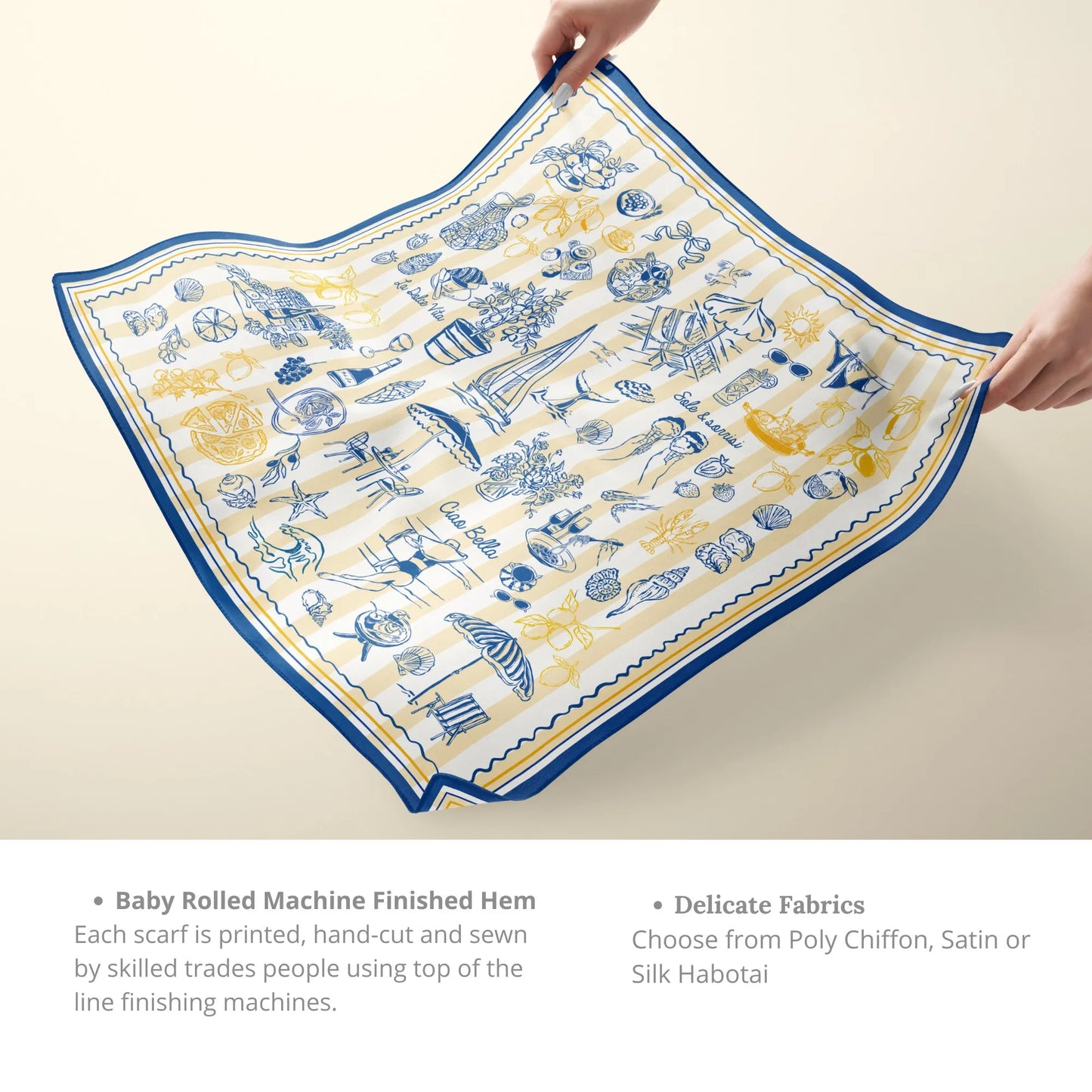 La Dolce Vita Silk Scarf – Mediterranean Summer Style