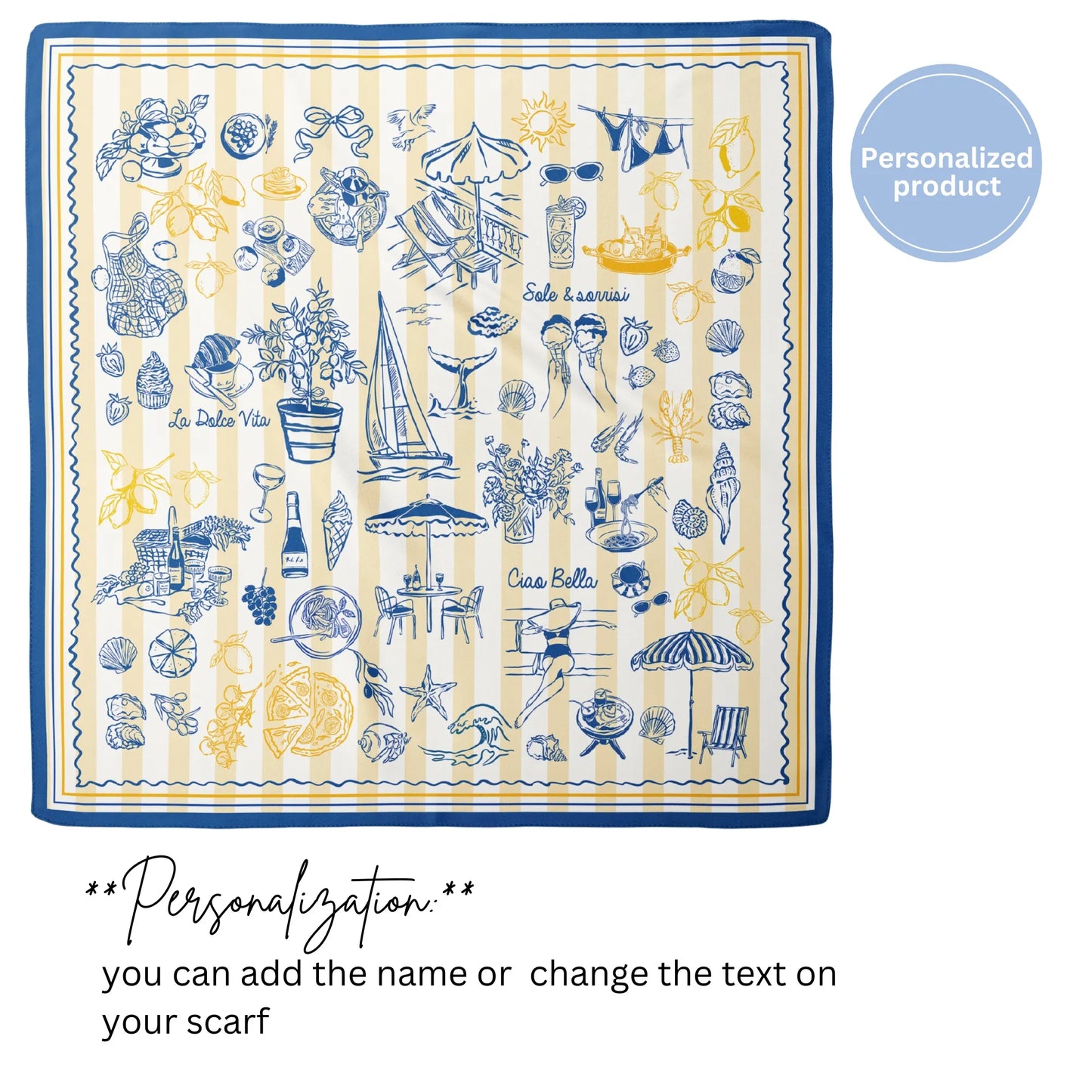 La Dolce Vita Silk Scarf – Mediterranean Summer Style