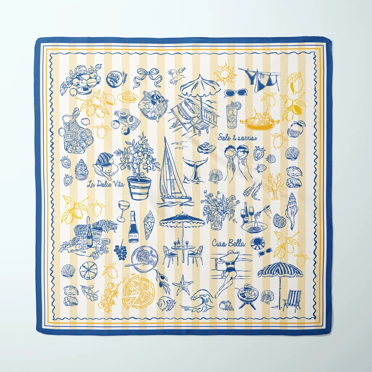 La Dolce Vita Silk Scarf – Mediterranean Summer Style