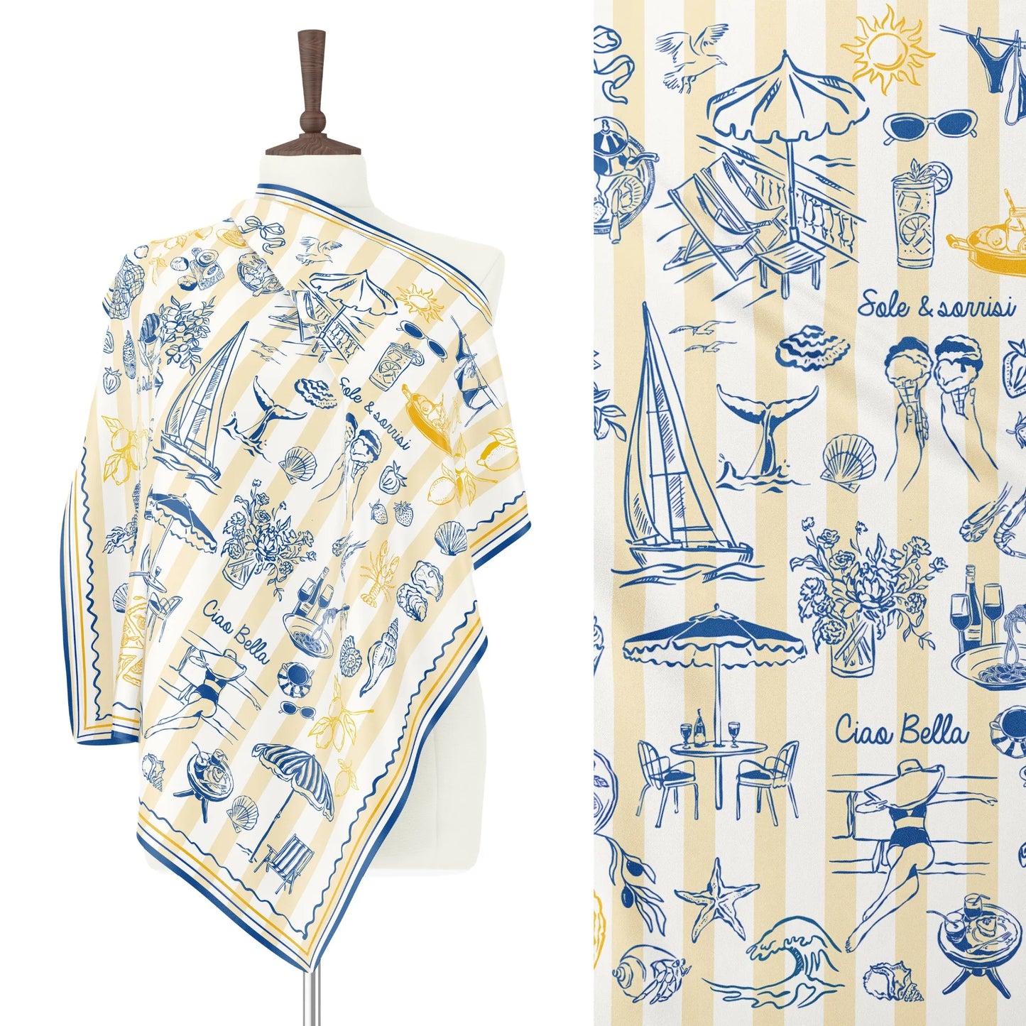 La Dolce Vita Silk Scarf – Mediterranean Summer Style