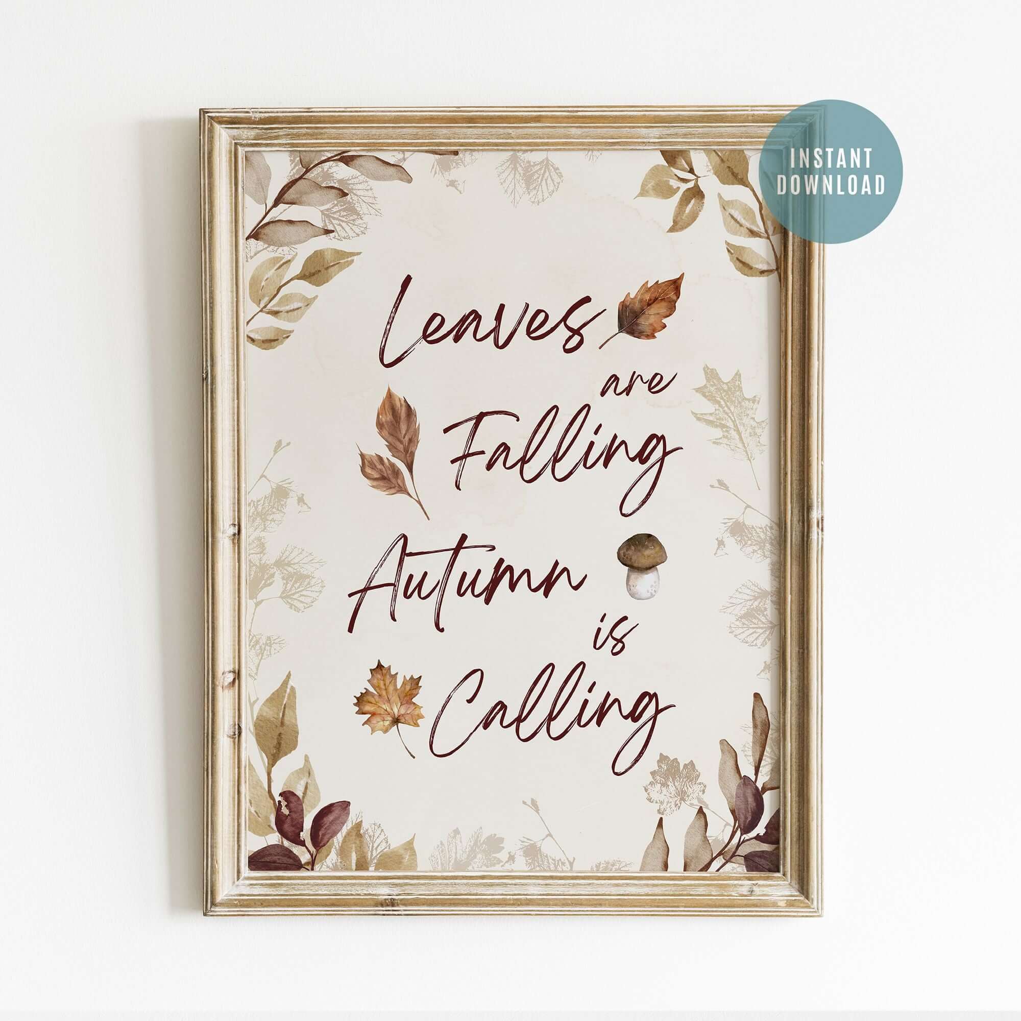 Autumn Leaves Art Print – “Leaves Are Falling” Fall Digital Download ...