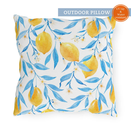 Watercolor Lemon OUTDOOR PILLOW from Blue Water Songs