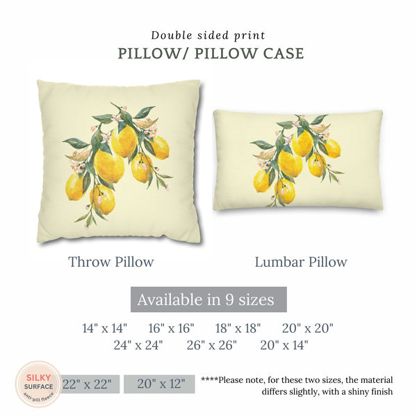 Oreiller et housse de coussin aquarelle citron - SUMMER24PLW11