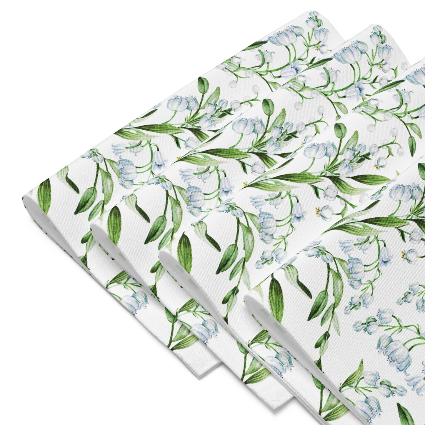 Lily Of The Valley PLACEMAT Set featuring hand-illustrated watercolor floral design in soft tones.
