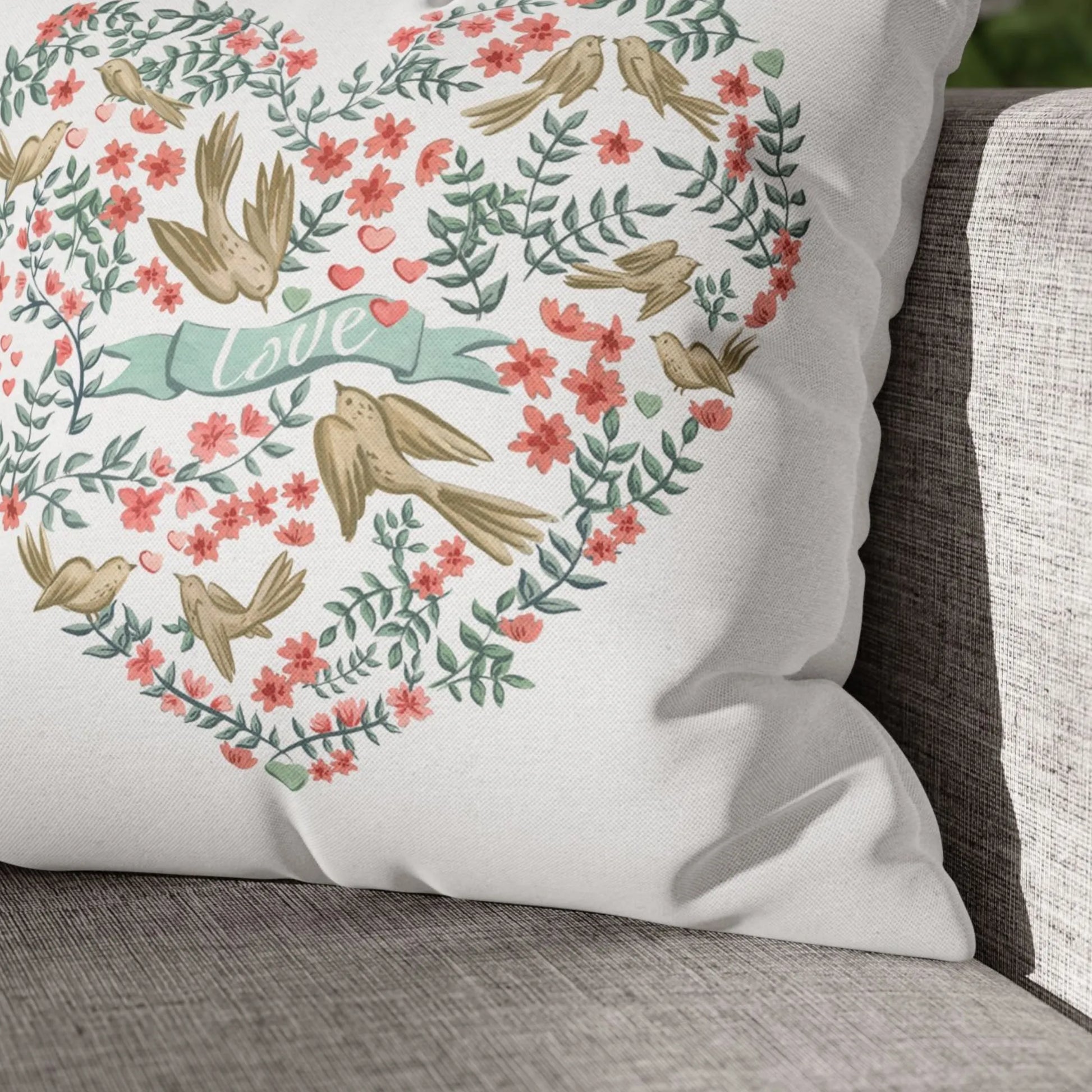  Love Birds Valentine pillow from Blue Water Songs