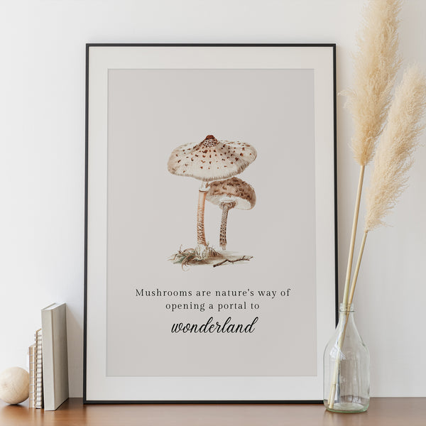 Mushrooms Botanical Vintage Art Print - DIGITAL DOWNLOAD - WOODLAND 6