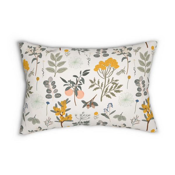 Autumn botanical white lumbar PILLOW from Blue Water Songs 