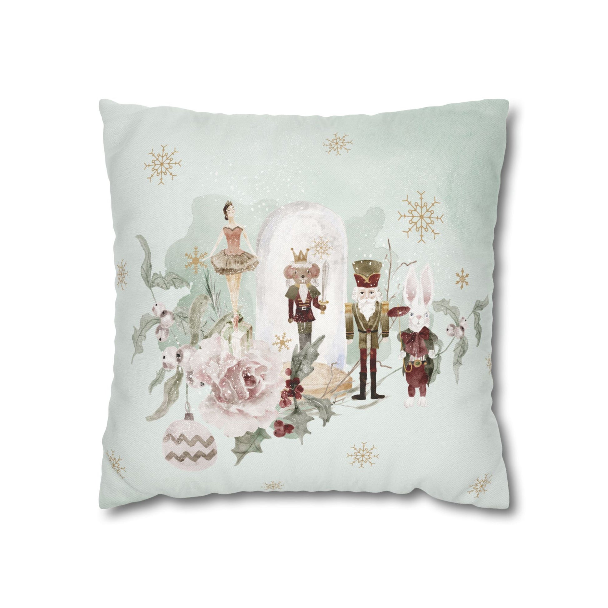 Watercolor Nutcracker PILLOW from Blue Water Songs - green color